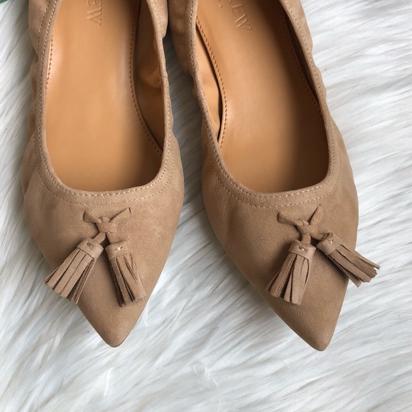 J. Crew Suede Stretch Tassel Flats. 6.5 - Picture 2 of 4